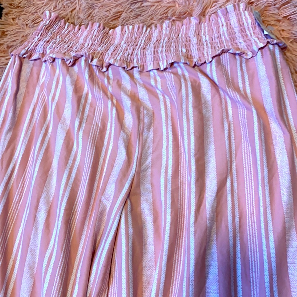 Pink and white pants